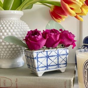 Petite Blue and White Porcelain Bud Vase